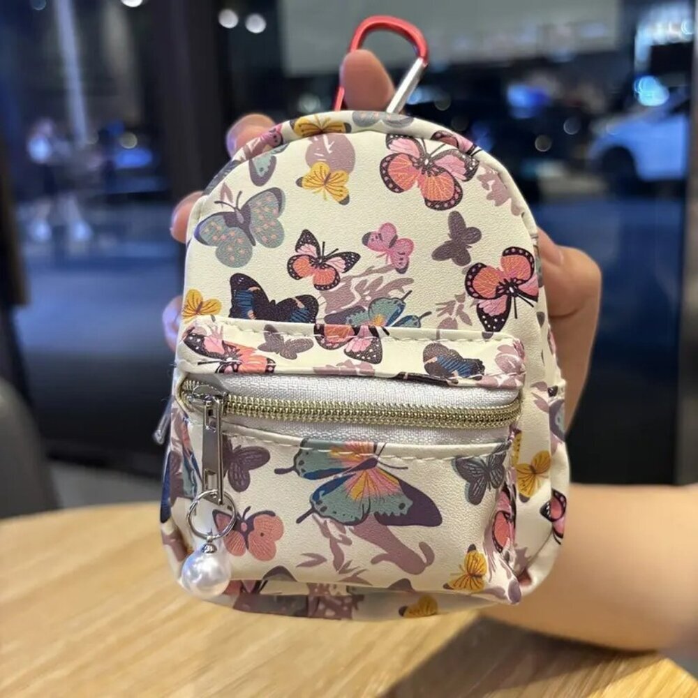 Mini Backpack Butterfly Coin Purse Keychain NWT​